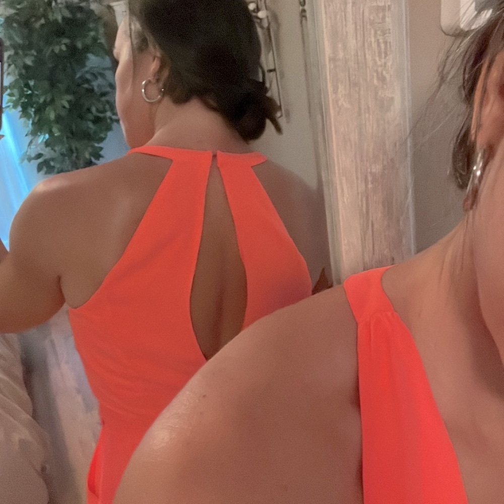 Express Orange Halter Romper - Picture 3 of 5
